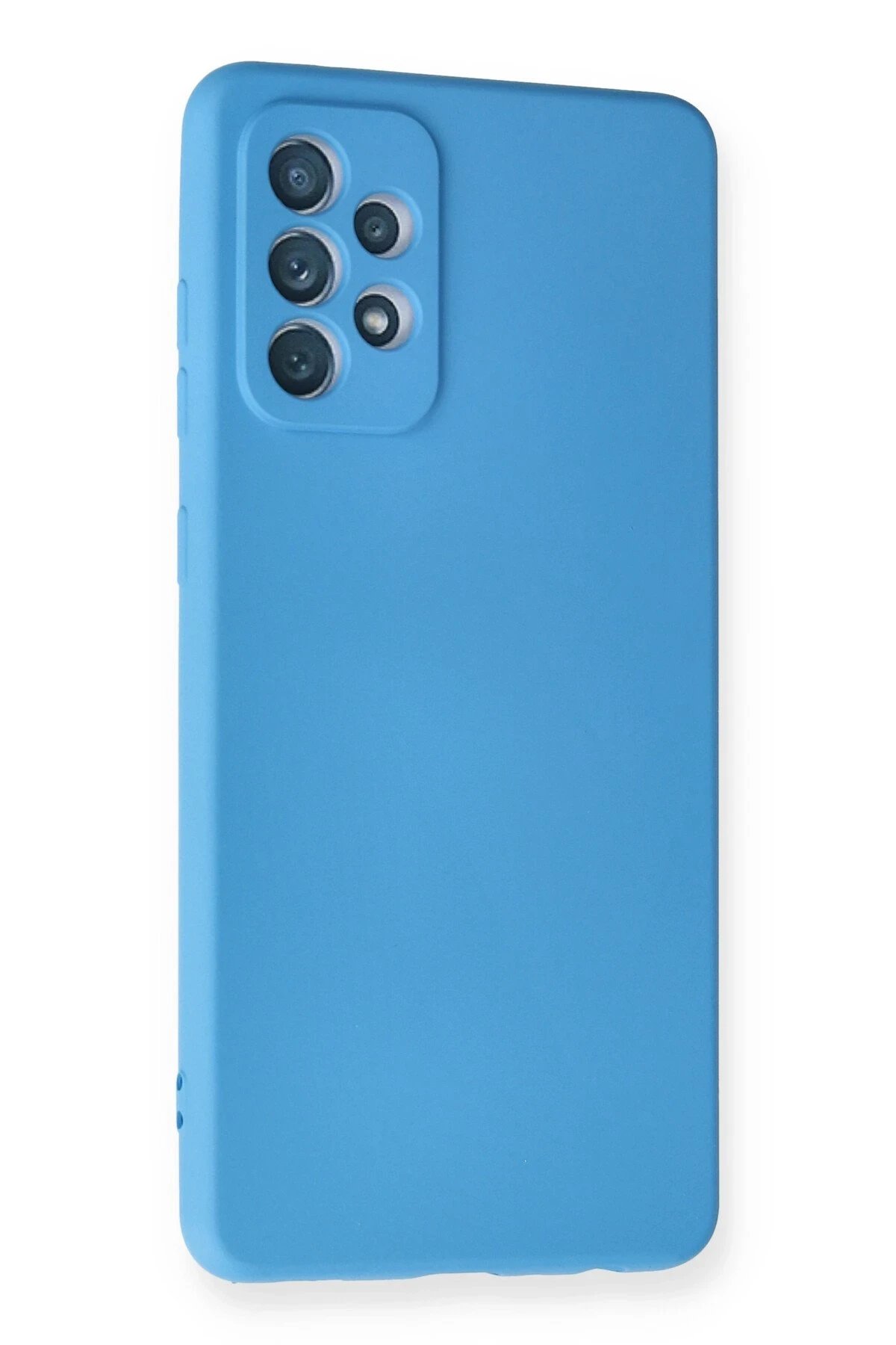 Samsung Galaxy A72 Kılıf Nano içi Kadife Silikon - Mavi-(5796) - Görsel 2