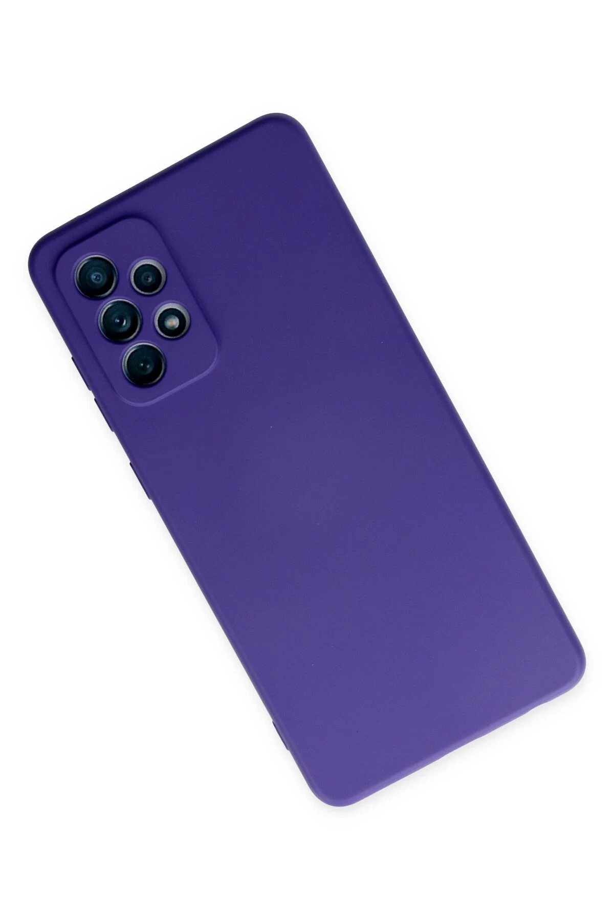 Samsung Galaxy A72 Kılıf Nano içi Kadife Silikon - Mor-(5796) - Görsel 3