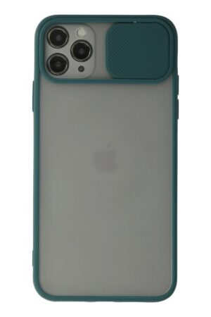 iPhone 11 Pro Kılıf Palm Buzlu Kamera Sürgülü Silikon - Yeşil-(5796)
