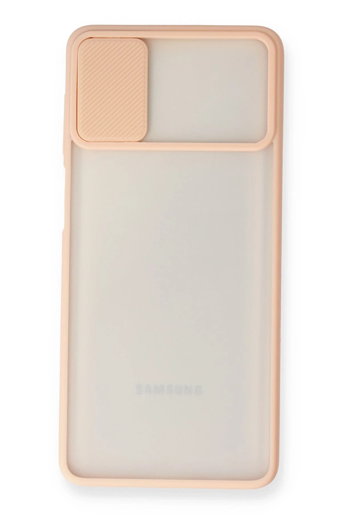 Samsung Galaxy M51 Kılıf Palm Buzlu Kamera Sürgülü Silikon - Pembe-(5796) - Görsel 2
