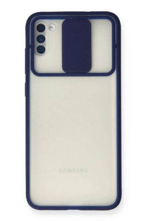 Samsung Galaxy A11 Kılıf Palm Buzlu Kamera Sürgülü Silikon - Lacivert-(5796)