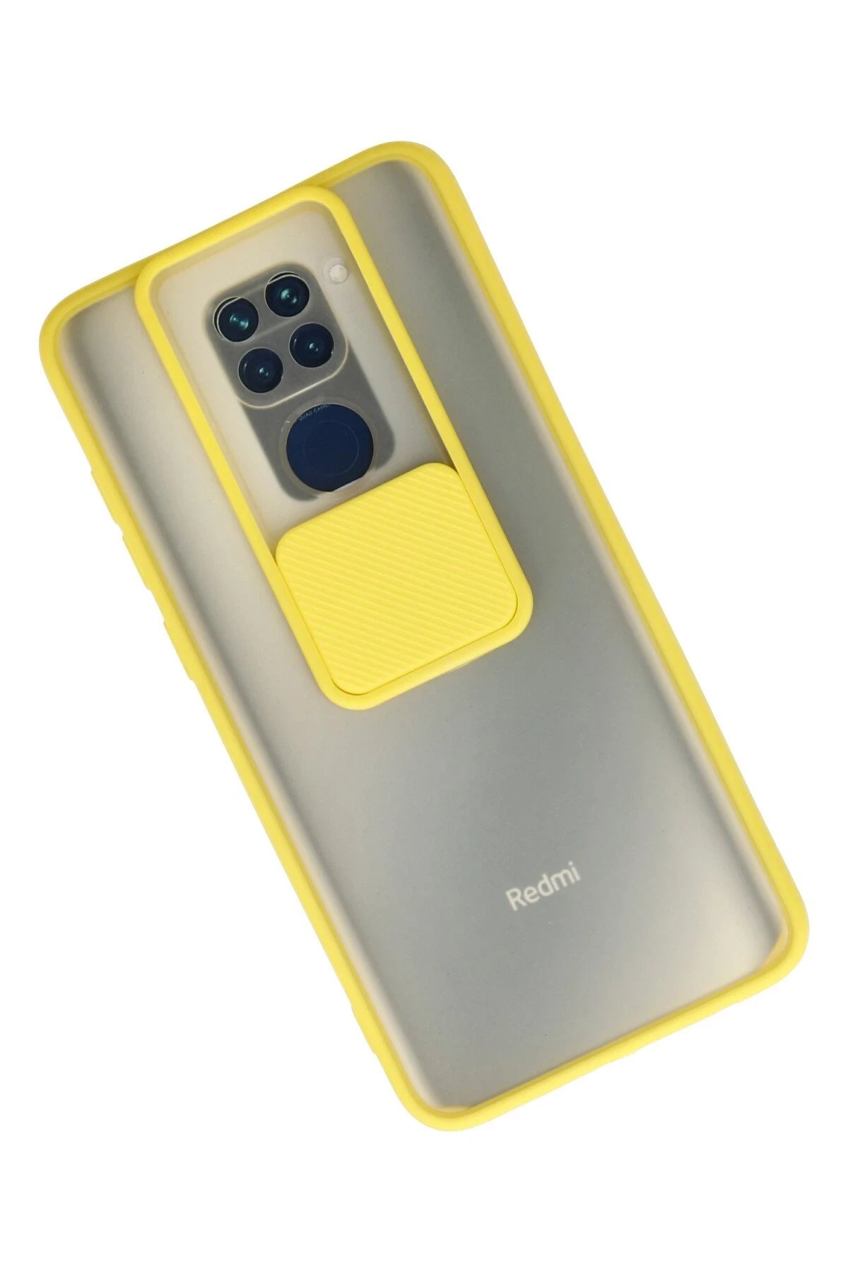 Xiaomi Redmi Note 9 Kılıf Palm Buzlu Kamera Sürgülü Silikon - Sarı-(5796) - Görsel 2