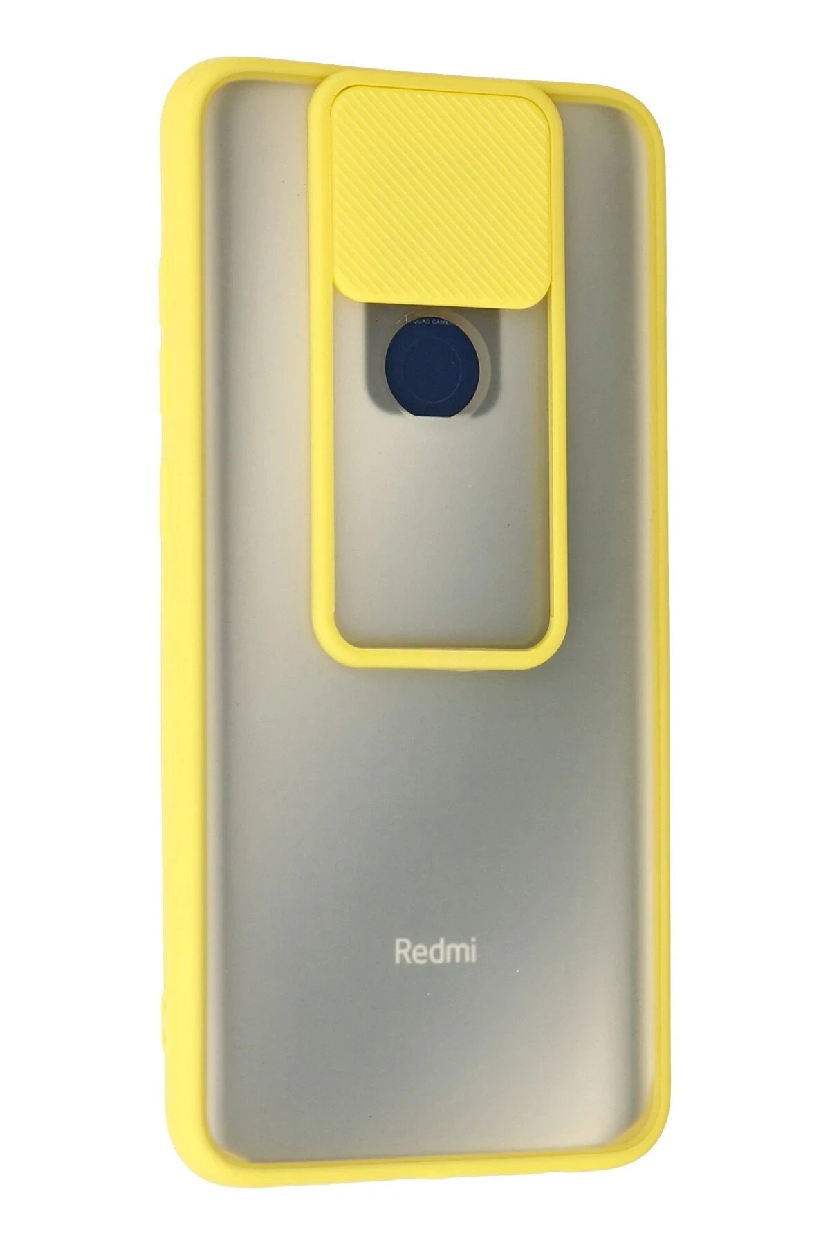 Xiaomi Redmi Note 9 Kılıf Palm Buzlu Kamera Sürgülü Silikon - Sarı-(5796) - Görsel 3