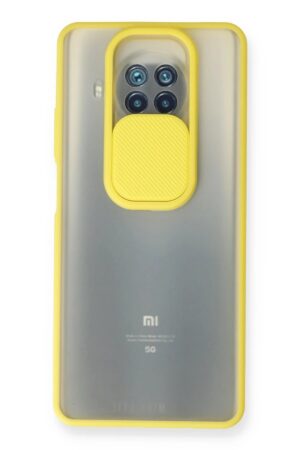 Xiaomi Mi 10T Lite Kılıf Palm Buzlu Kamera Sürgülü Silikon - Sarı-(5796)