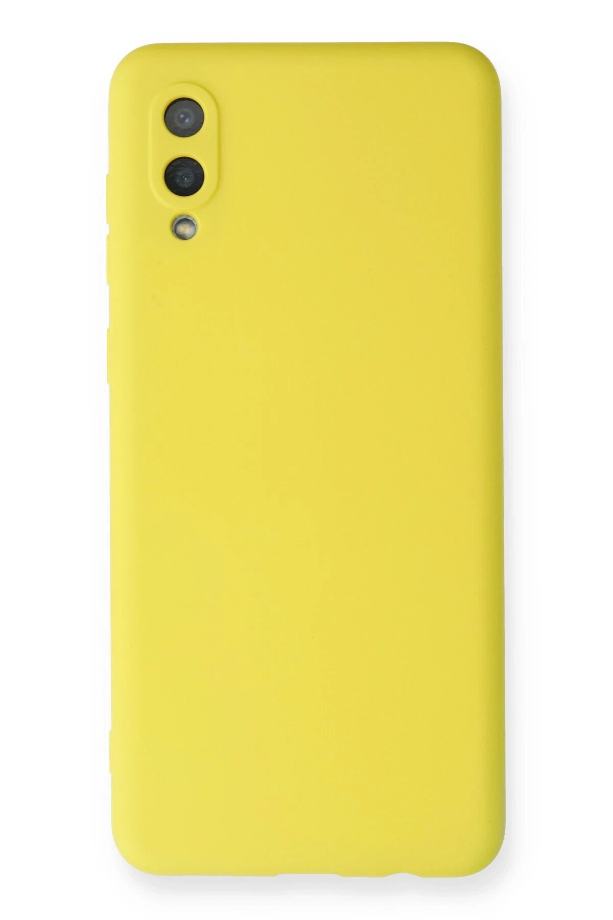 Samsung Galaxy A02 Kılıf Nano içi Kadife Silikon - Sarı-(5796)