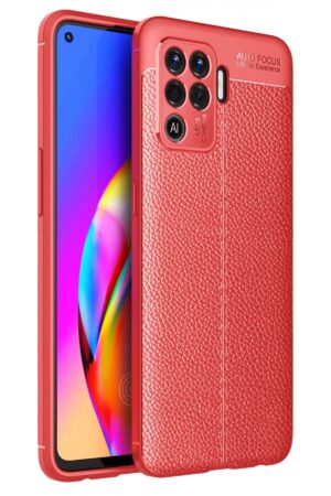 Oppo Reno 5 Lite Kılıf Auto Focus Kapak - Kırmızı-(5796)
