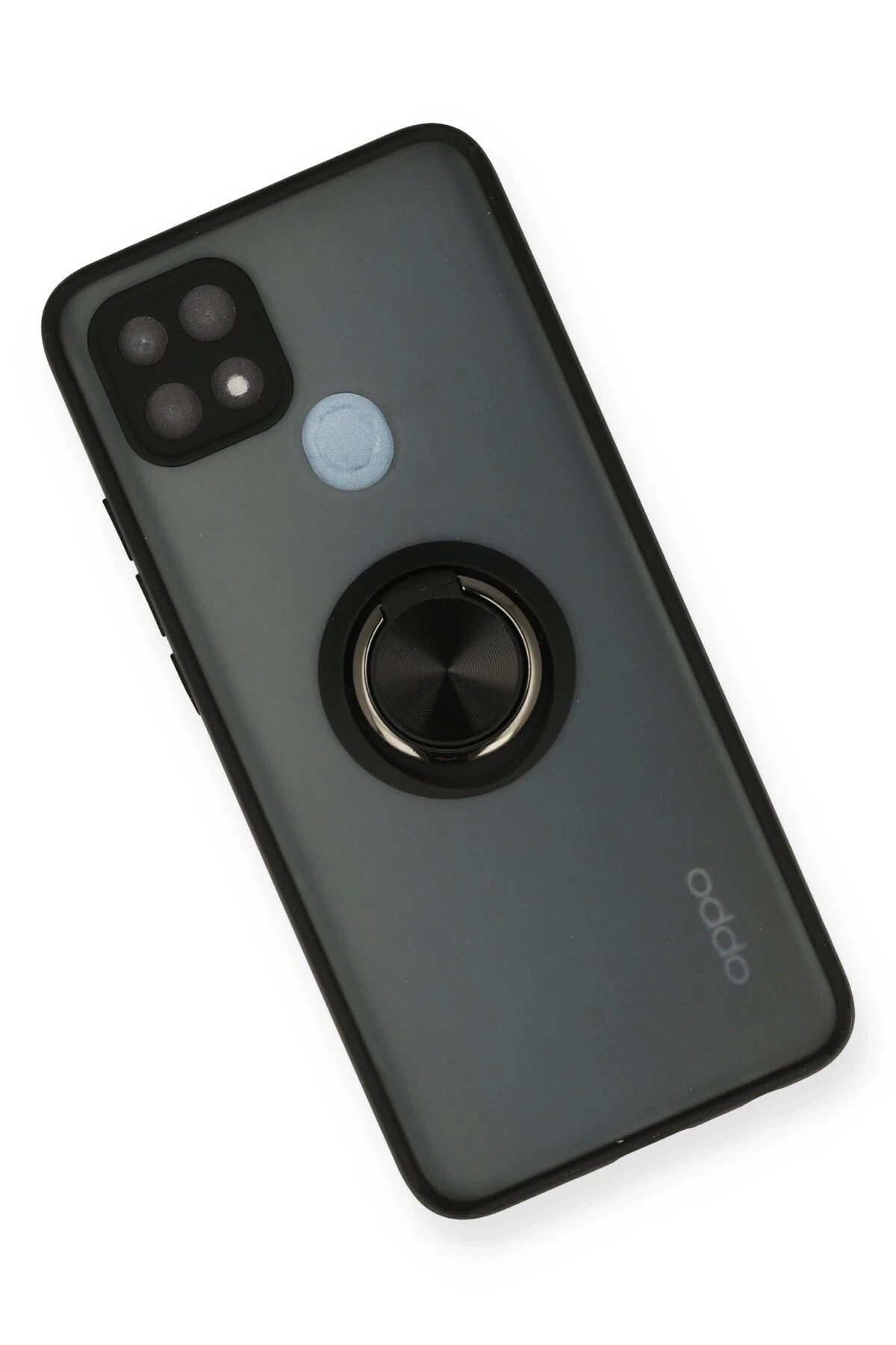 Oppo A15 Kılıf Montreal Yüzüklü Silikon Kapak - Siyah-(5796) - Görsel 3