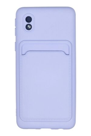 Samsung Galaxy A01 Core Kılıf Kelvin Kartvizitli Silikon - Lila-(5796)