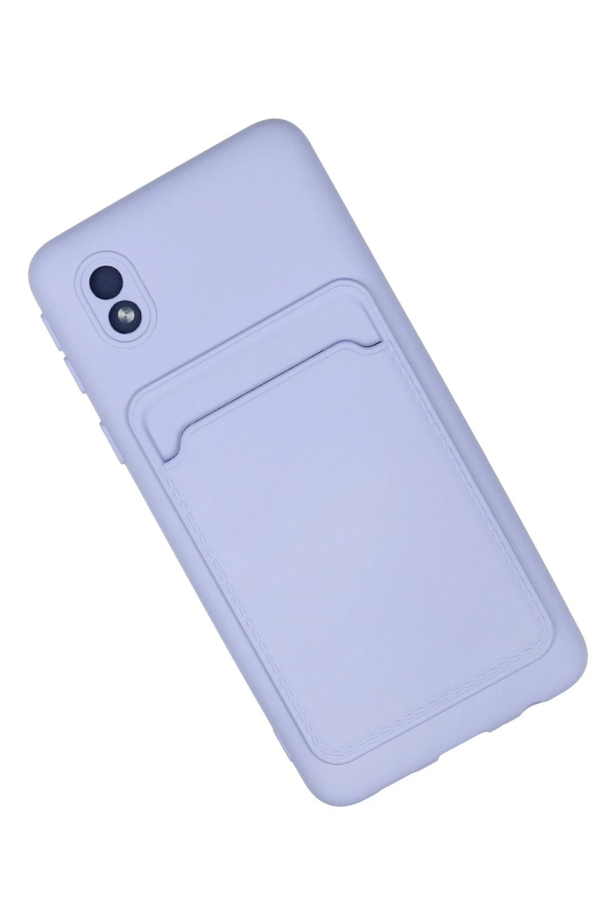 Samsung Galaxy A01 Core Kılıf Kelvin Kartvizitli Silikon - Lila-(5796) - Görsel 2
