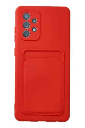 Samsung Galaxy A72 Kılıf Kelvin Kartvizitli Silikon - Kırmızı-(5796)