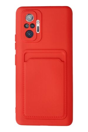 Xiaomi Redmi Note 10 Pro Kılıf Kelvin Kartvizitli Silikon - Kırmızı-(5796)