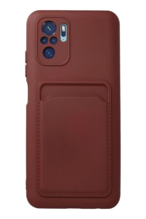 Xiaomi Redmi Note 10S Kılıf Kelvin Kartvizitli Silikon - Bordo-(5796)