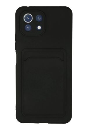 Xiaomi Mi 11 Kılıf Kelvin Kartvizitli Silikon - Siyah-(5796)