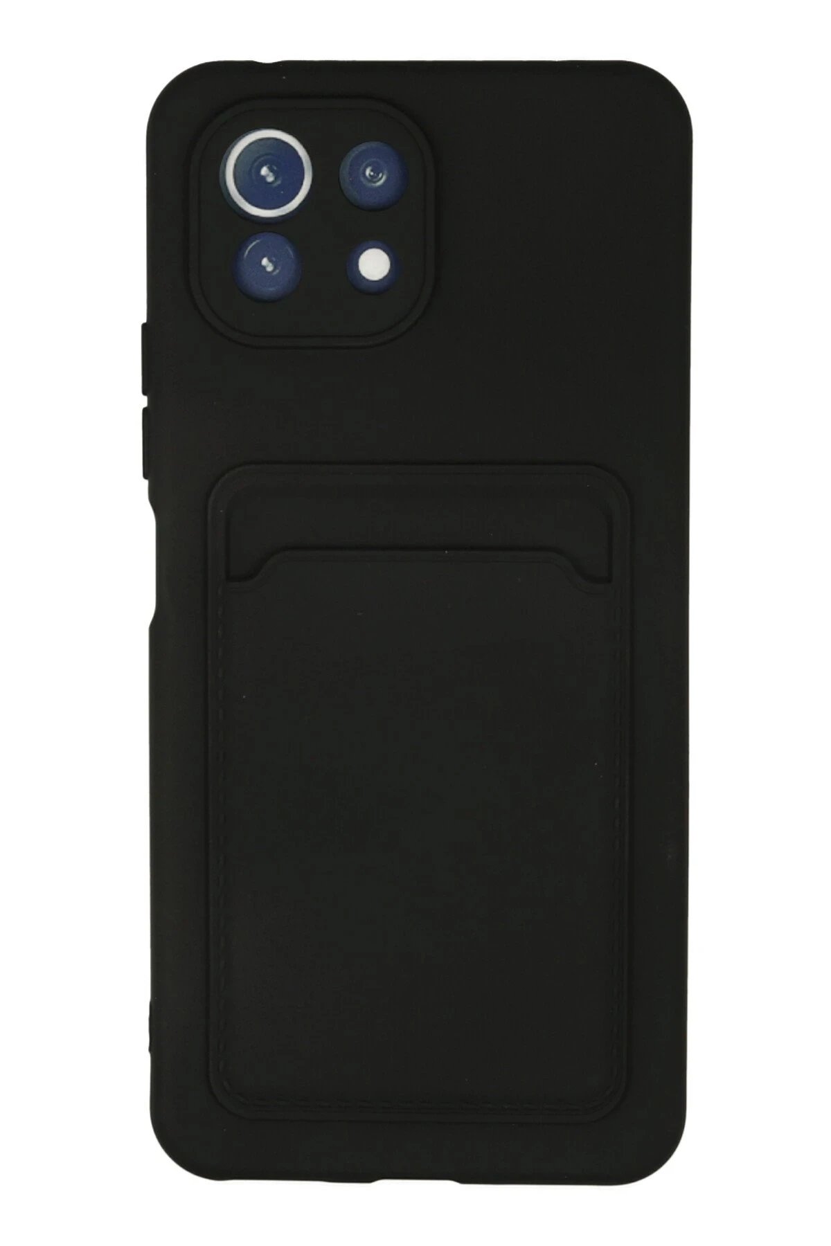 Xiaomi Mi 11 Kılıf Kelvin Kartvizitli Silikon - Siyah-(5796)