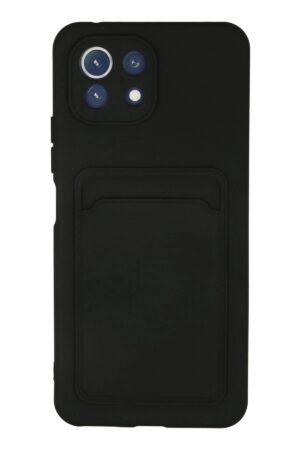 Xiaomi Mİ 11 Lite Kılıf Kelvin Kartvizitli Silikon - Siyah-(5796)