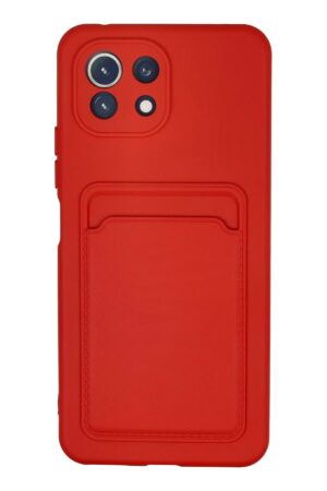 Xiaomi Mİ 11 Lite Kılıf Kelvin Kartvizitli Silikon - Kırmızı-(5796)