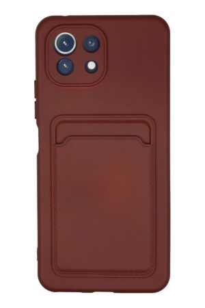 Xiaomi Mİ 11 Lite Kılıf Kelvin Kartvizitli Silikon - Bordo-(5796)
