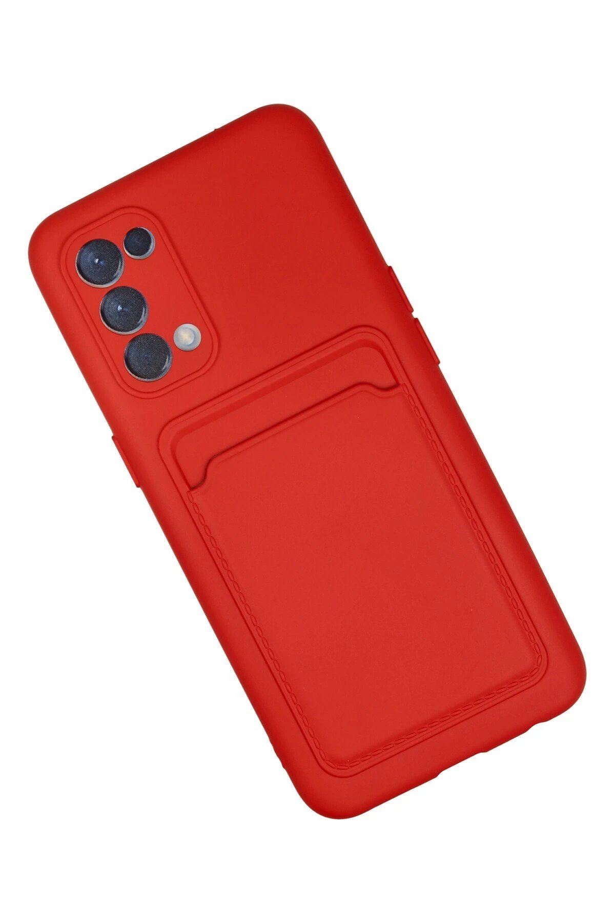 Oppo Reno 5 Kılıf Kelvin Kartvizitli Silikon - Kırmızı-(5796) - Görsel 2