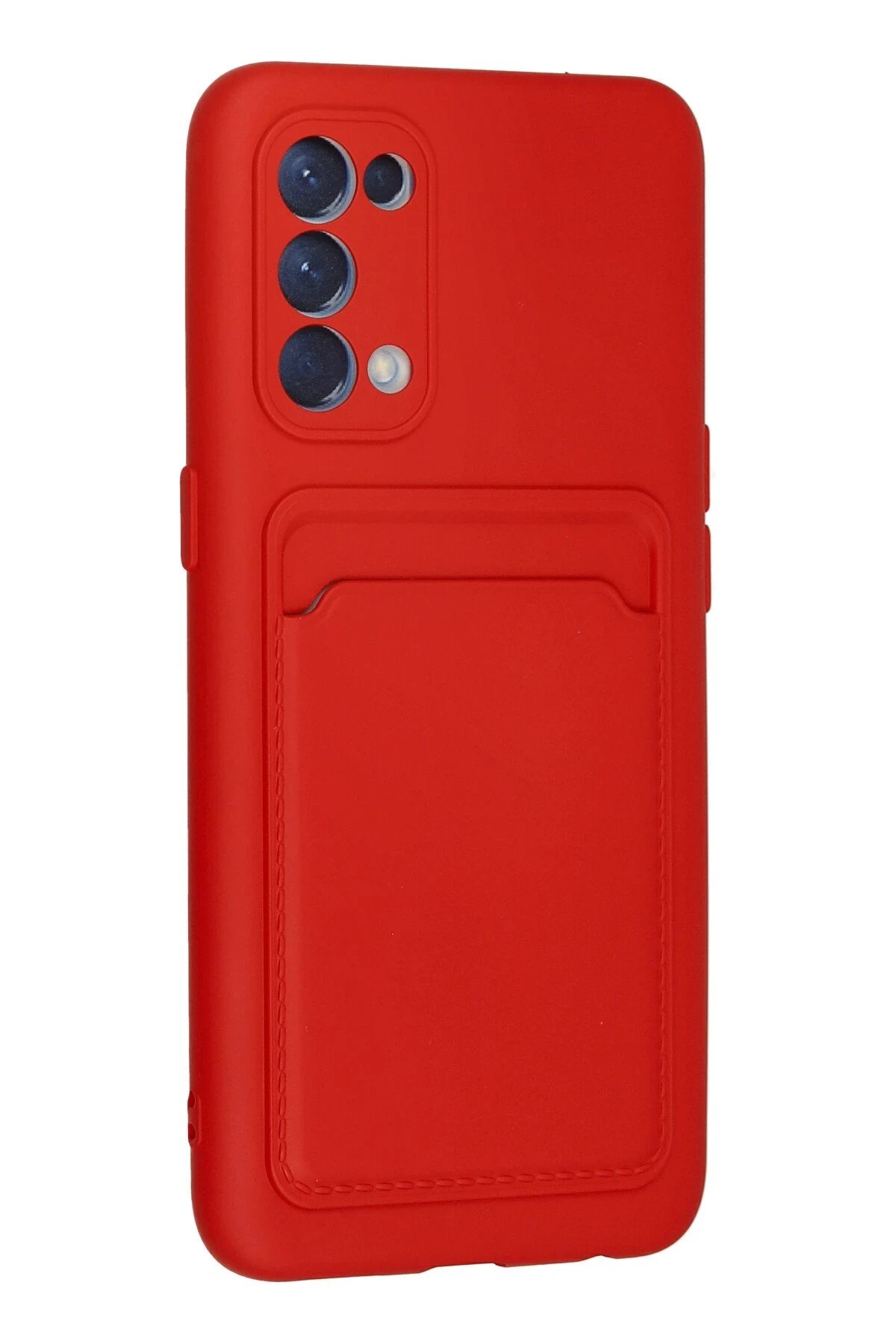 Oppo Reno 5 Kılıf Kelvin Kartvizitli Silikon - Kırmızı-(5796) - Görsel 3