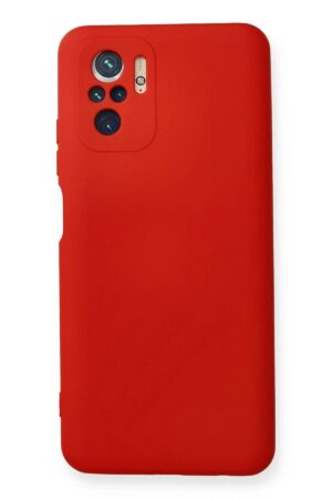 Xiaomi Redmi Note 10 Kılıf Nano içi Kadife Silikon - Kırmızı-(5796)