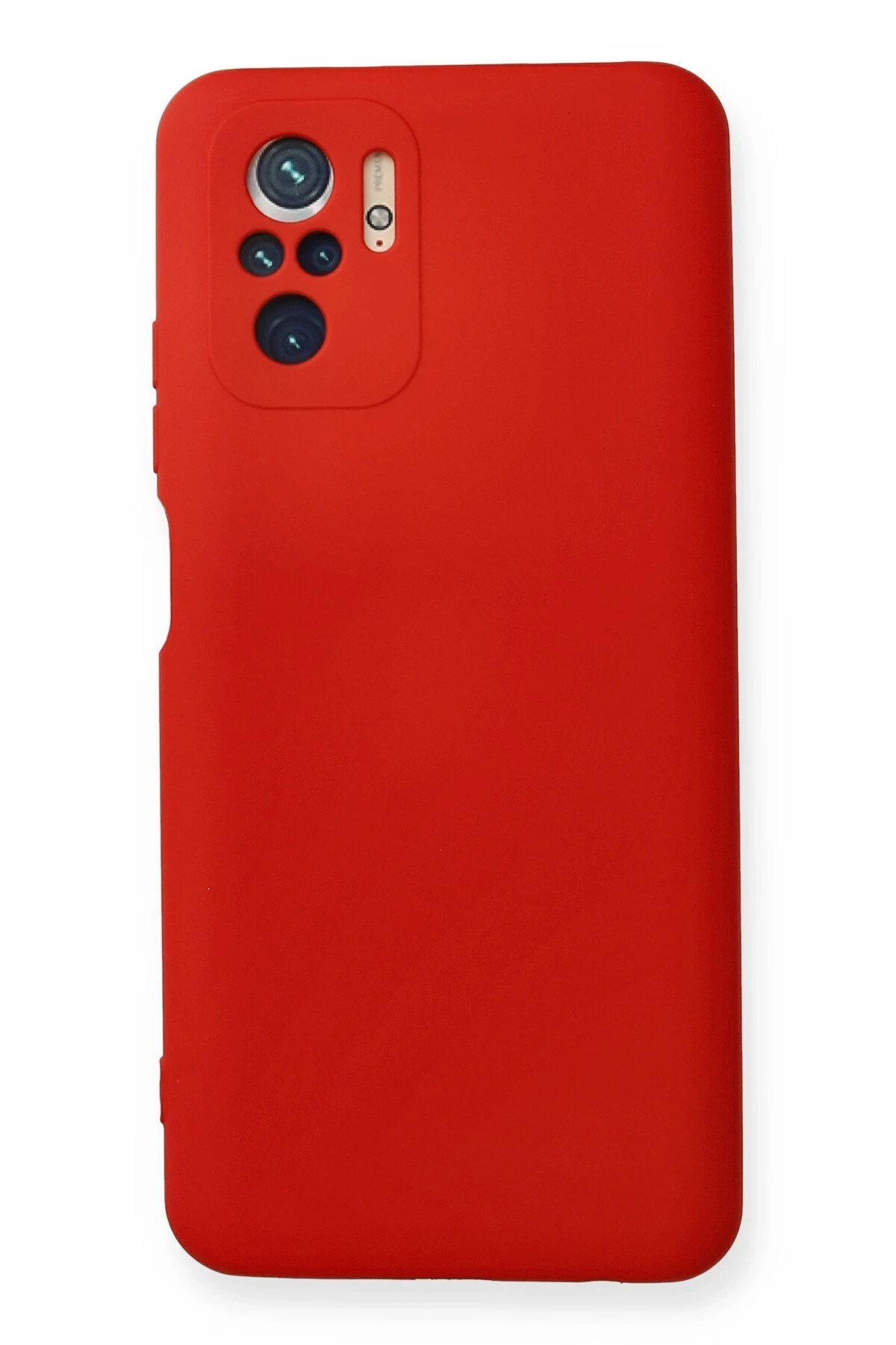Xiaomi Redmi Note 10 Kılıf Nano içi Kadife Silikon - Kırmızı-(5796)