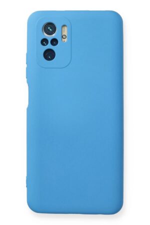 Xiaomi Redmi Note 10 Kılıf Nano içi Kadife Silikon - Mavi-(5796)