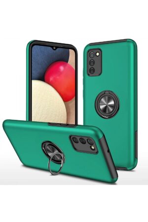 Samsung Galaxy A02S Kılıf Elit Yüzüklü Kapak - Yeşil-(5796)