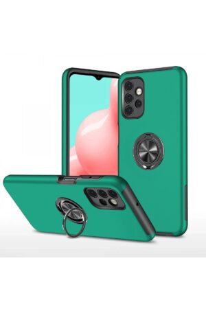 Samsung Galaxy A72 Kılıf Elit Yüzüklü Kapak - Yeşil-(5796)