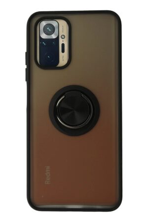 Xiaomi Redmi Note 10 Kılıf Montreal Yüzüklü Silikon Kapak - Siyah-(5796)