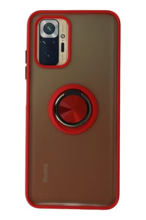 Xiaomi Redmi Note 10 Kılıf Montreal Yüzüklü Silikon Kapak - Kırmızı-(5796)