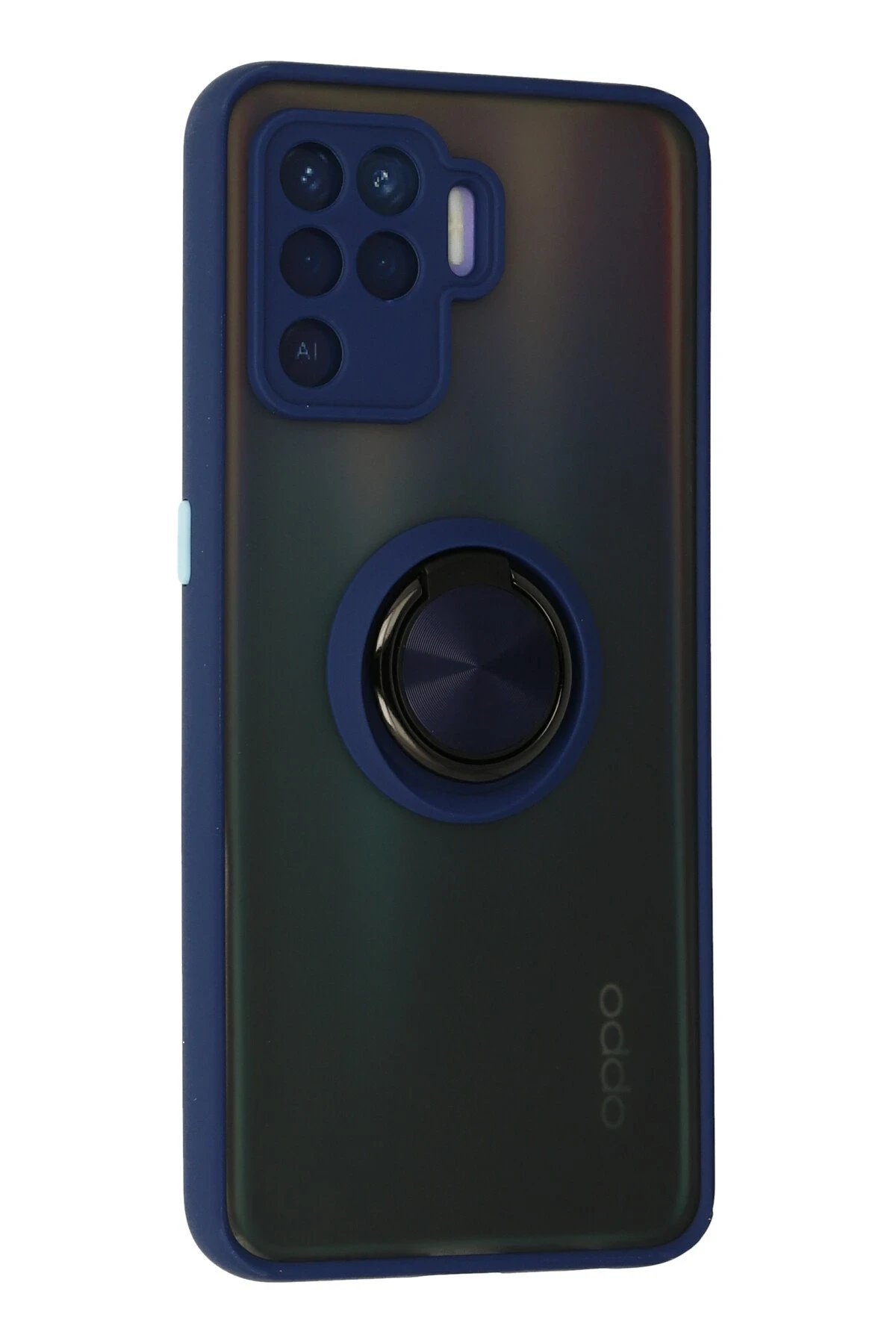 Oppo Reno 5 Lite Kılıf Montreal Yüzüklü Silikon Kapak - Lacivert-(5796) - Görsel 2