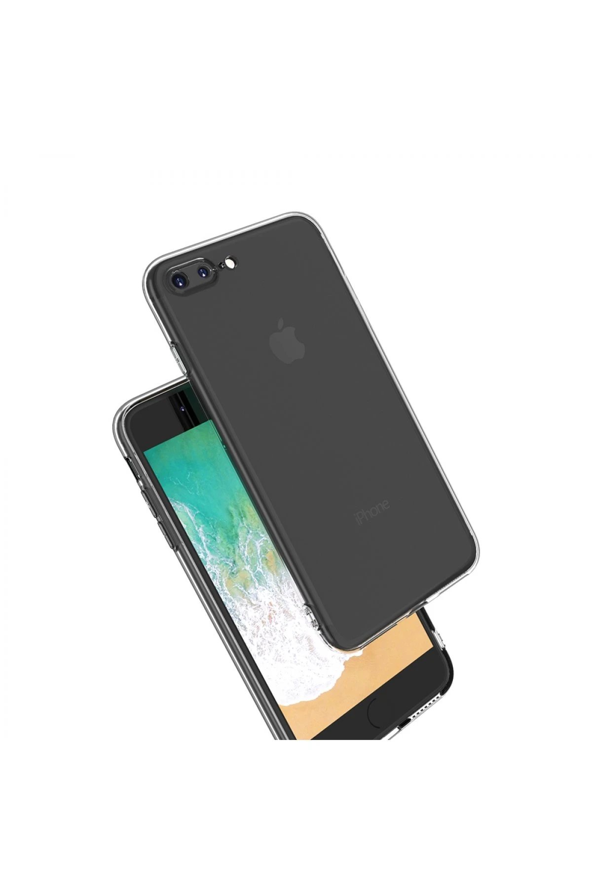 iPhone 8 Plus Kılıf Deluxe 2mm Şeffaf Silikon-(5796) - Görsel 2