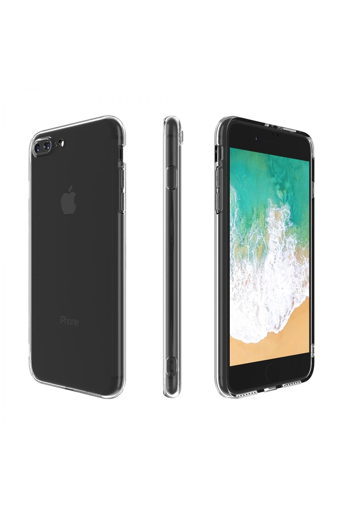 iPhone 8 Plus Kılıf Deluxe 2mm Şeffaf Silikon-(5796) - Görsel 5
