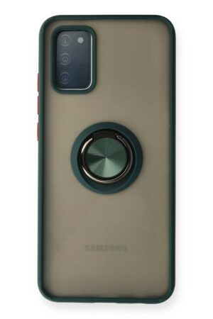 Samsung Galaxy A02S Kılıf Montreal Yüzüklü Silikon Kapak - Yeşil-(5796)