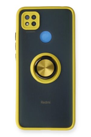Xiaomi Redmi 9C Kılıf Montreal Yüzüklü Silikon Kapak - Sarı-(5796)