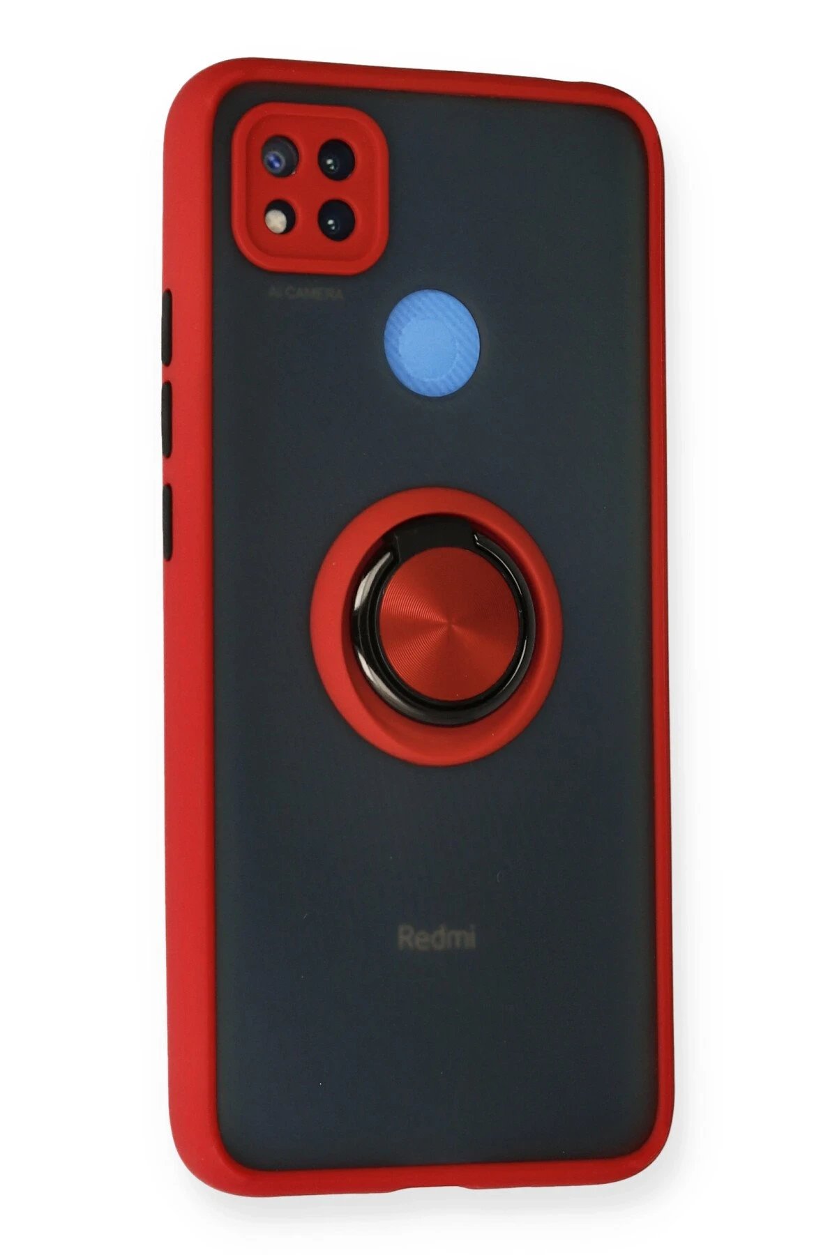 Xiaomi Redmi 9C Kılıf Montreal Yüzüklü Silikon Kapak - Kırmızı-(5796) - Görsel 2