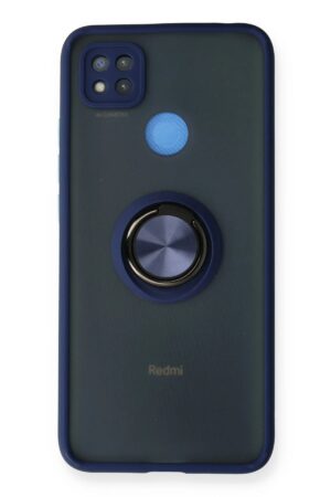 Xiaomi Redmi 9C Kılıf Montreal Yüzüklü Silikon Kapak - Lacivert-(5796)