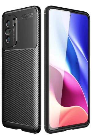 Xiaomi Poco F3 Kılıf Auto Focus Karbon Kapak - Siyah-(5796)