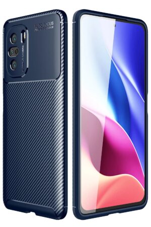 Xiaomi Poco F3 Kılıf Auto Focus Karbon Kapak - Lacivert-(5796)