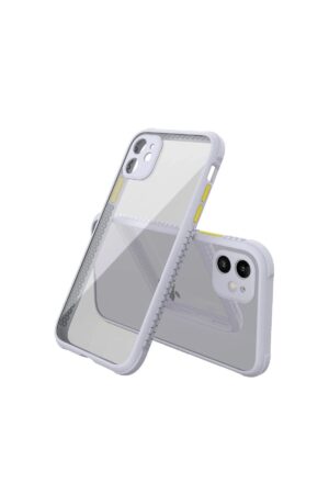 iPhone 12 Mini Kılıf Miami Şeffaf Silikon - Lila-(5796)