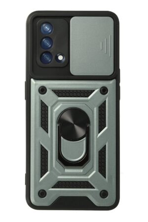 Oppo A74 4G Kılıf Pars Lens Yüzüklü Silikon - Yeşil-(5796)