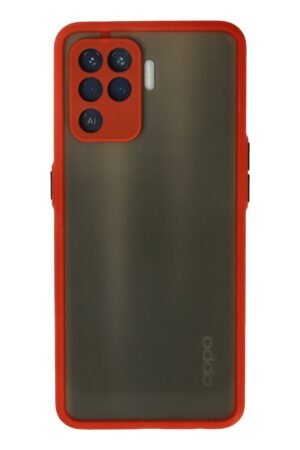 Oppo Reno 5 Lite Kılıf Montreal Silikon Kapak - Kırmızı-(5796)