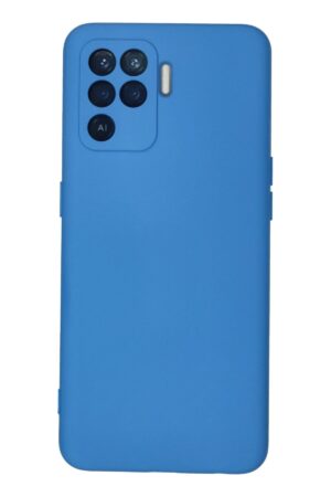 Oppo Reno 5 Lite Kılıf Nano içi Kadife Silikon - Mavi-(5796)