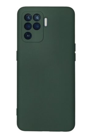 Oppo Reno 5 Lite Kılıf Nano içi Kadife Silikon - Koyu Yeşil-(5796)