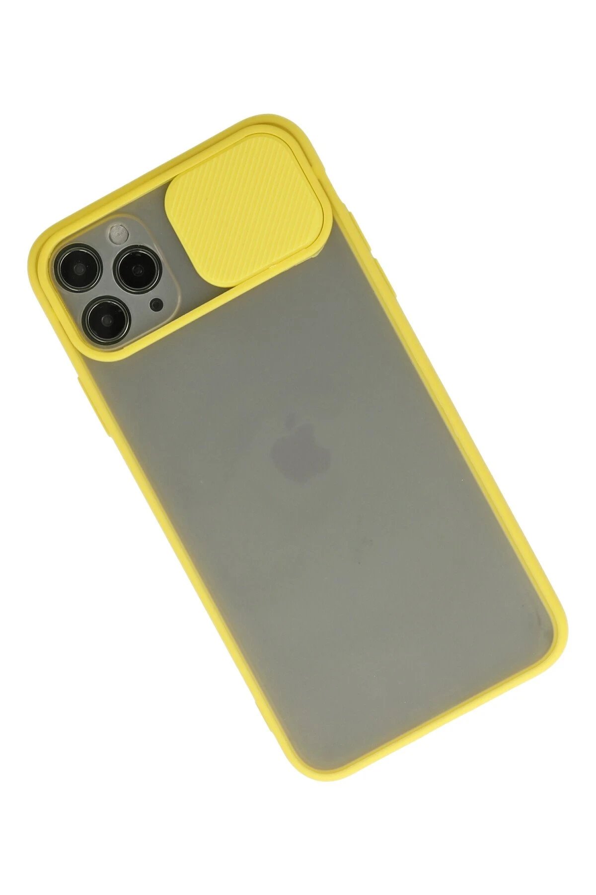 iPhone 11 Pro Kılıf Palm Buzlu Kamera Sürgülü Silikon - Sarı-(5796) - Görsel 2