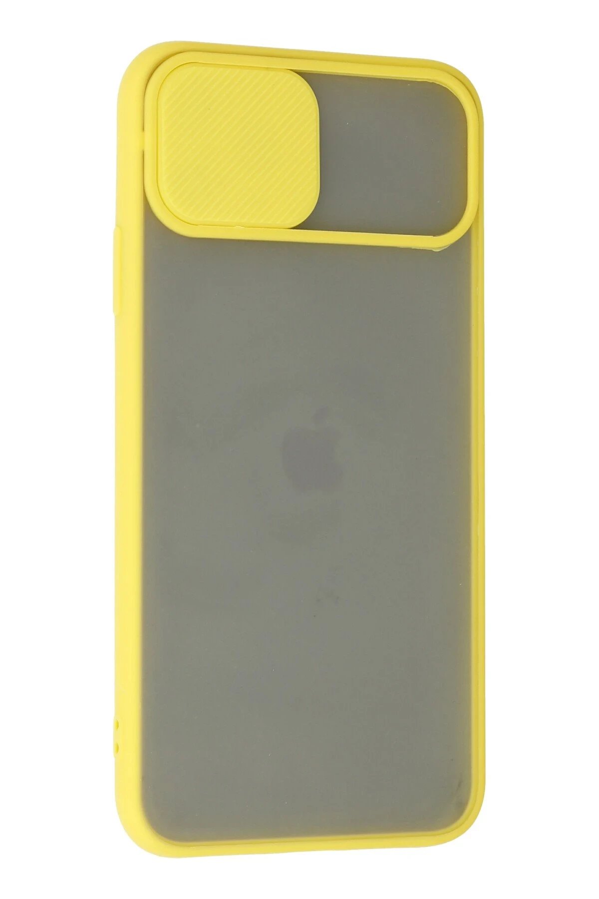 iPhone 11 Pro Kılıf Palm Buzlu Kamera Sürgülü Silikon - Sarı-(5796) - Görsel 3