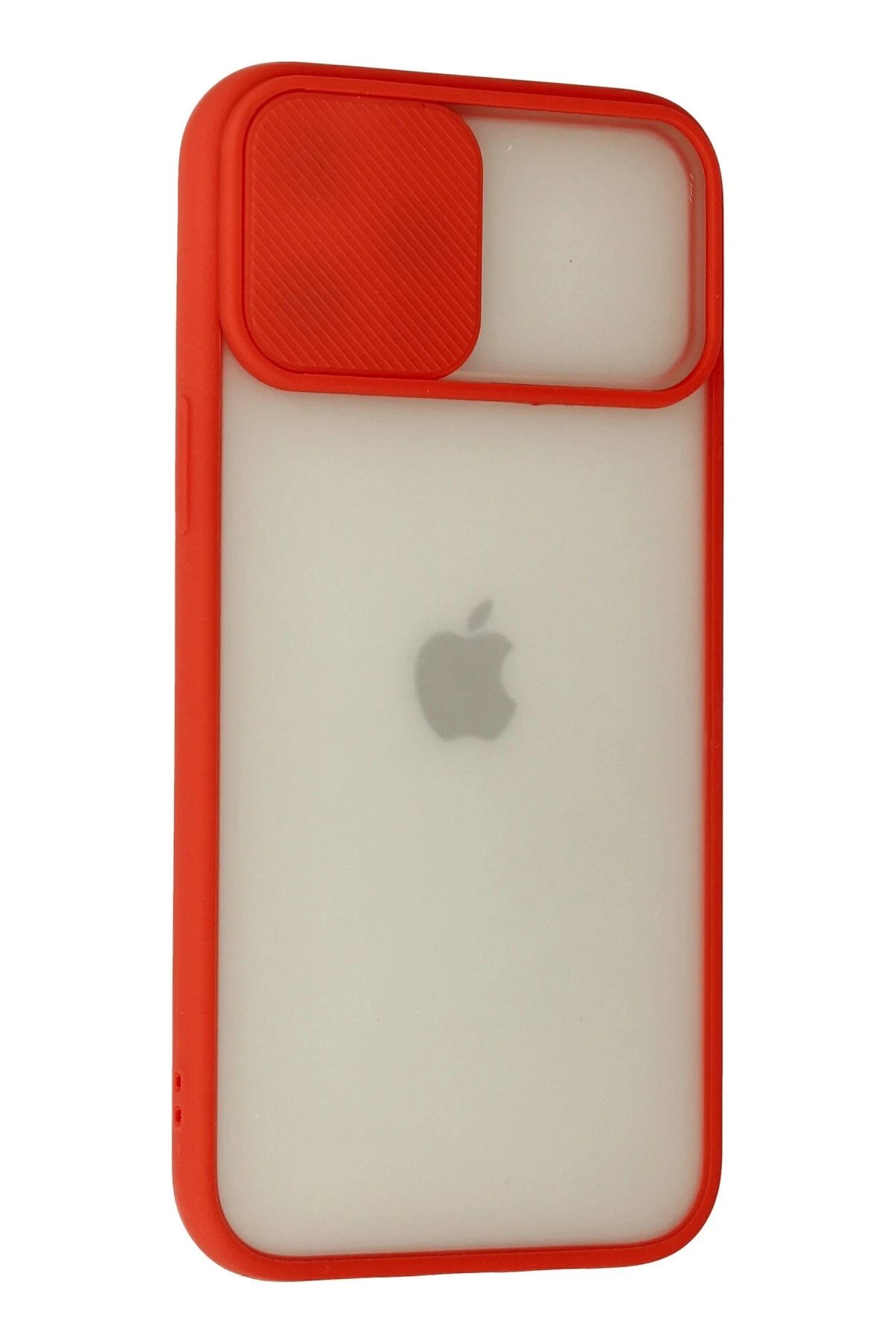 iPhone 12 Pro Max Kılıf Palm Buzlu Kamera Sürgülü Silikon - Kırmızı-(5796) - Görsel 3