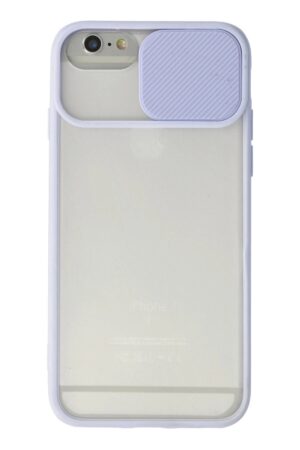 iPhone 6 Kılıf Palm Buzlu Kamera Sürgülü Silikon - Lila-(5796)
