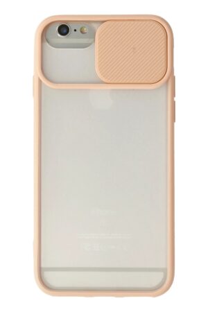 iPhone 6 Kılıf Palm Buzlu Kamera Sürgülü Silikon - Pembe-(5796)