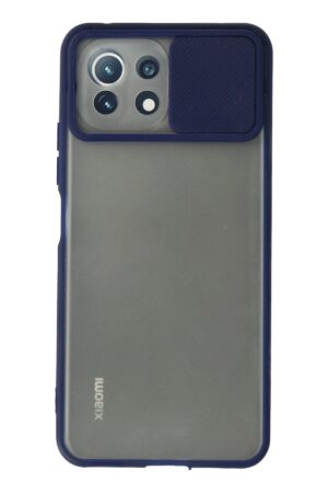 Xiaomi Mİ 11 Lite Kılıf Palm Buzlu Kamera Sürgülü Silikon - Lacivert-(5796)